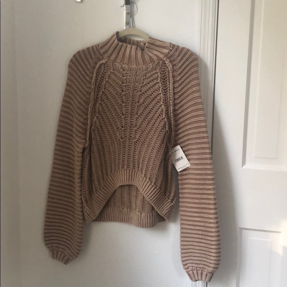 Cozy Tan Cowl Neck Sweater